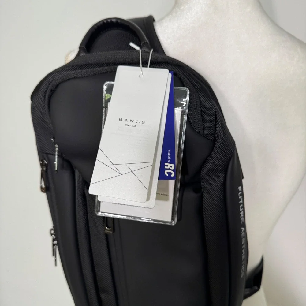 Bange Future Aesthetics all Black Sling Bag Crossbody Chest Pack with Lock NWT